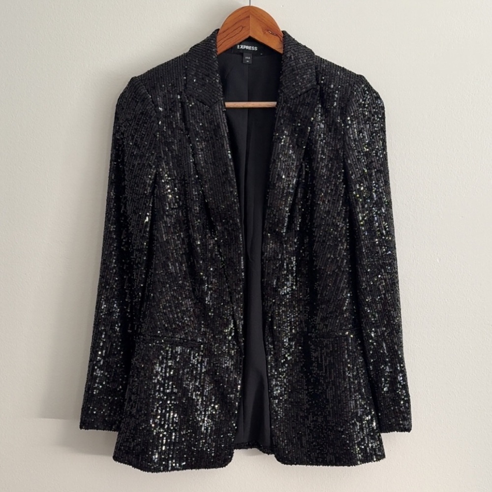 Express Black Sequin Women's Blazer Size XS